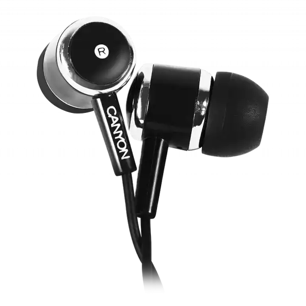 CANYON Stereo earphones with microphone, Black