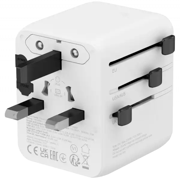 CANYON Travel Adapter OnTour 20 EU/UK/US/AUS 20W White CANYON Travel Adapter OnTour 20 EU/UK/US/AUS 20W White