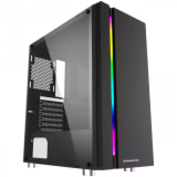 Chassis Apollo EN43125, ATX, M-ATX, Mini ITX, USB3.0x1 + USB2.0x2, Rainbow LED Stripe Frontpanel, Left Tempered Glass
