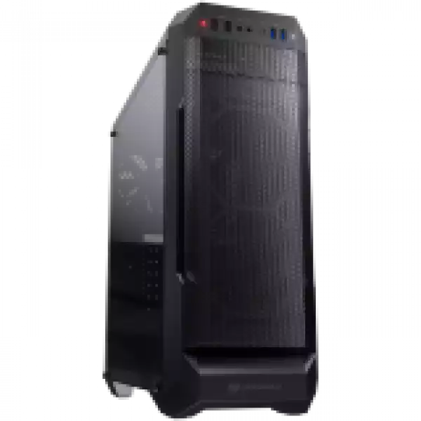 Chassis COUGAR MX331 Mesh, Mid Tower, MiniITX/MicroATX/ATX, 204x481x443(mm), USB 3.0 x 2, USB 2.0 x 2, Mic x 1 / Audio x 1, Reset Button, Mesh Front Panel, 120mm x 1( Black fan x 1 pre-installed), Transparent Left Panel, Maximum Number of Fans: 5 max