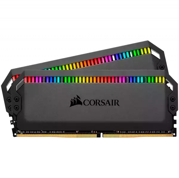 Corsair DDR4, 3200MHz 16GB 2x8GB DIMM, Unbuffered, 16-18-18-36, XMP 2.0, DOMINATOR PLATINUM RGB Black Heatspreader, RGB LED, 1.35V