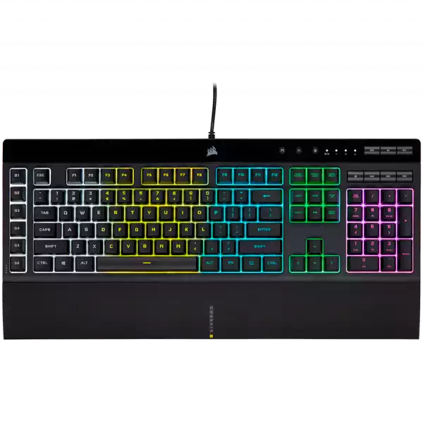 CORSAIR K55 RGB PRO Gaming Keyboard, Backlit Zoned RGB LED, Rubberdome