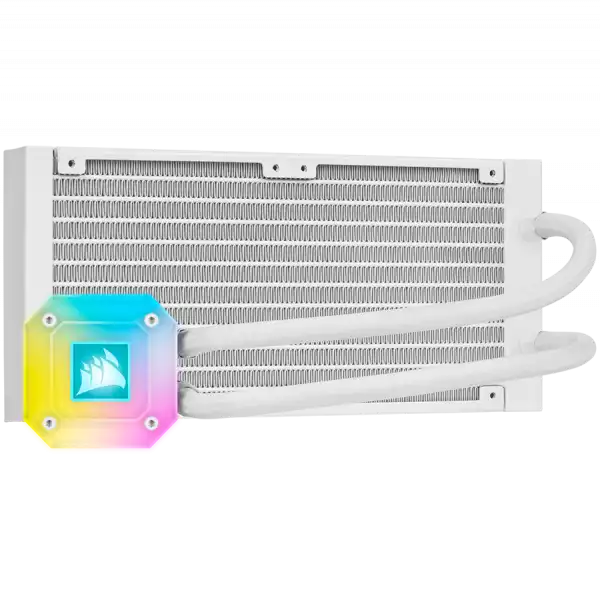 CORSAIR iCUE H100i ELITE CAPELLIX Liquid CPU Cooler, 240mm Radiator, Dual 120mm ML RGB PWM Fans, Intel: LGA1700 (with separate bracket)/LGA1200/LGA115X/LGA20XX, AMD: AM5/AM4/sTRX4/sTR4, 5Y warranty, white