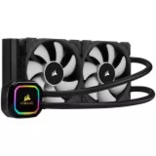 CORSAIR iCUE H100i RGB PRO XT Liquid CPU Cooler, 240mm Radiator, Dual 120mm ML PWM Fans, Intel: LGA1700 (with separate bracket)/LGA115X/LGA1200/LGA20XX, AMD: AM5/AM4/AM3/AM2/sTRX4/sTR4, 5Y warranty, black
