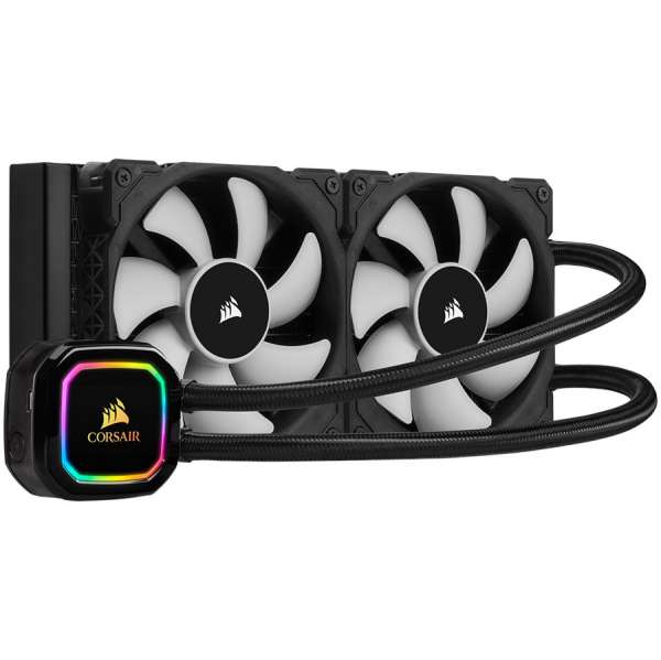 CORSAIR iCUE H100i RGB PRO XT Liquid CPU Cooler, 240mm Radiator, Dual 120mm ML PWM Fans, Intel: LGA1700 (with separate bracket)/LGA115X/LGA1200/LGA20XX, AMD: AM5/AM4/AM3/AM2/sTRX4/sTR4, 5Y warranty, black