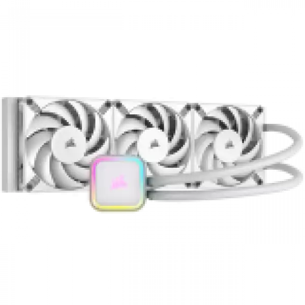 CORSAIR iCUE H150i ELITE RGB Liquid CPU Cooler - White, 397mm x 120mm x 27mm radiator