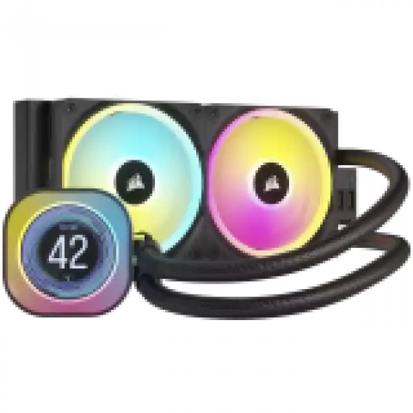 CORSAIR iCUE LINK H100i LCD AIO, 240mm Radiator, Liquid CPU Cooler, 277mm x 120mm x 27mm radiator