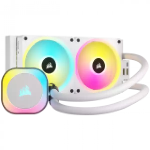 CORSAIR iCUE LINK H100i RGB White AIO, 240mm Radiator, Liquid CPU Cooler