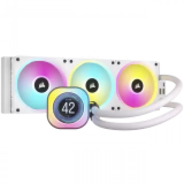 CORSAIR iCUE LINK H150i LCD White AIO, 360mm Radiator, Liquid CPU Cooler, 397mm x 120mm x 27mm radiator