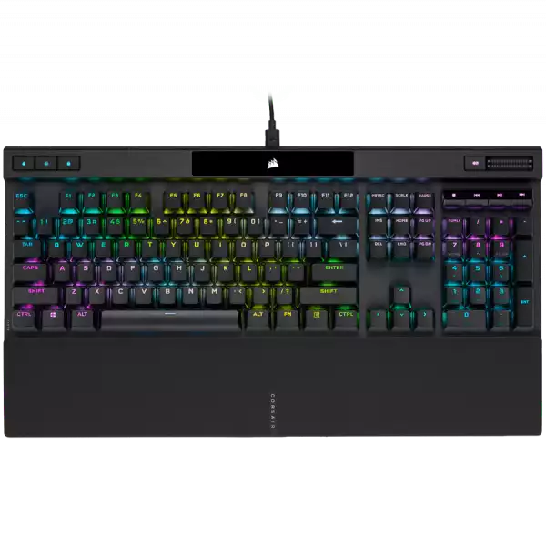 Corsair K70 RGB PRO Optical-Mechanical Gaming Keyboard, Backlit RGB LED, CORSAIR OPX, Black, Black PBT Keycaps