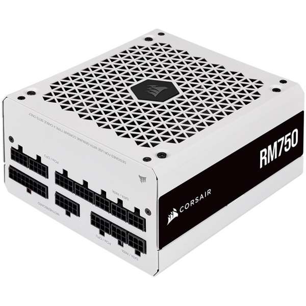 CORSAIR White, RM750, 750 Watt, 80 PLUS GOLD Certified, Fully Modular