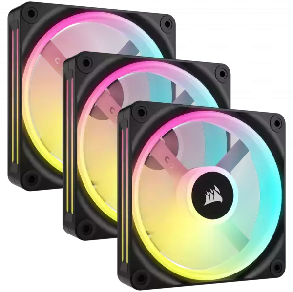 Corsair QX RGB Series, iCUE LINK QX120 RGB, 120mm Magnetic Dome RGB Fan, Triple Fan Kit