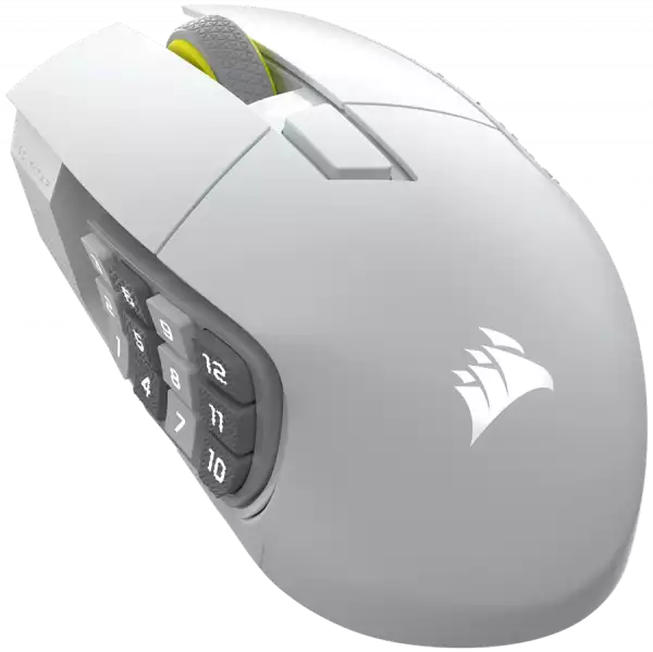 CORSAIR SCIMITAR ELITE WIRELESS SE Gaming Mouse, Wireless, White, 33000 DPI, Optical