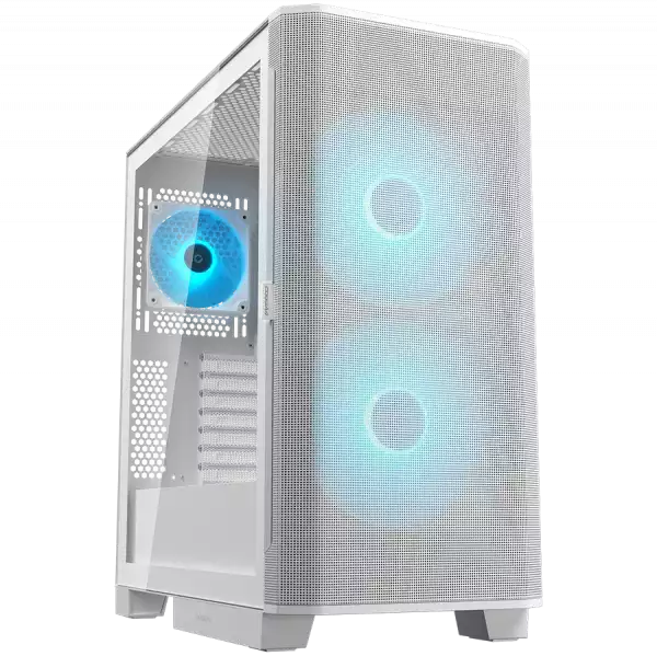 COUGAR AIRFACE FLO RGB PC Case, Mid Tower, White