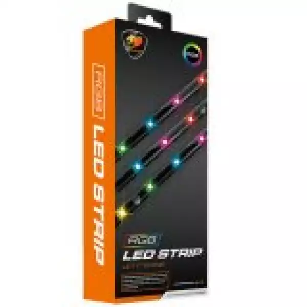 COUGAR ARGB LED STRIP, 15 LED Lights, 1.5W LED Power Consumption, Light strip, Only 5V RGB addressable lighting headers from compatible motherboards are supported; DO NOT connect the strip to a 12V connector!