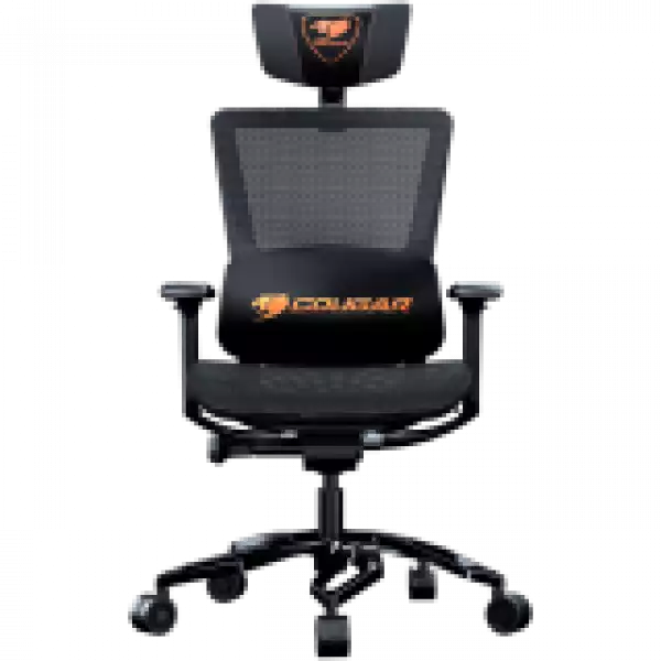 COUGAR Argo Black, Premium Aluminum Frame, 5-star Aluminum Alloy base, Breathable PVC Leather, Trigger shift wire control system, Dynamic lumbar Support Design, Flexibly reclining backrest, Adjustable headrest, Sliding seat, 3D Adjustable Armrest