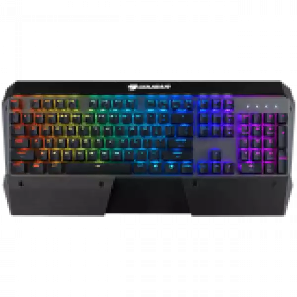 COUGAR ATTACK X3 -  Iron Gray - Red Cherry MX RGB Mechanical Gaming Keyboard,N-key rollover (USB mode support),Full key backlight (16.8 million colors), On-board memory,Aluminum/Plastic,COUGAR UIX System