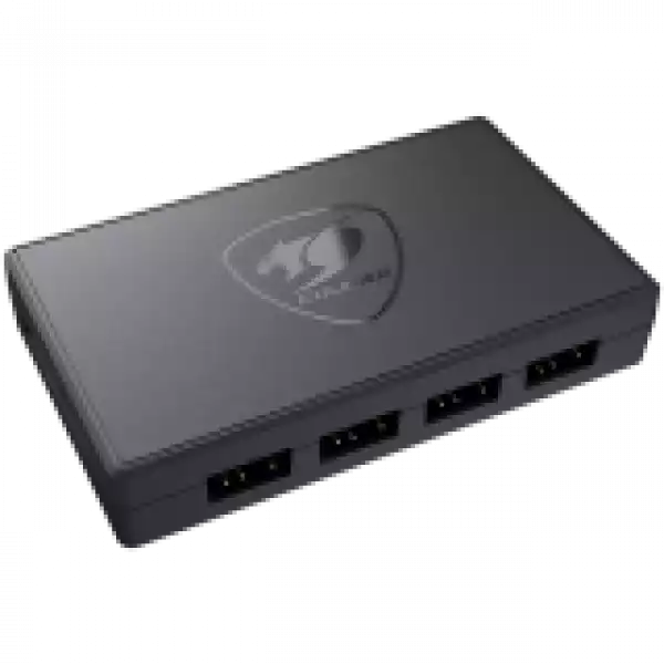 COUGAR CORE BOX V3, ARGB PWM Fan Controller, SATA (power supply) input connector, 12V(PWM) / 5V(ARGB) output voltage, Multiple Connectors: 6x PWM control, 6x ARGB lighting sync port, Compact Size & Magnetic Design, ARGB SYNC, 96 x 56 x 17 (mm), 50g