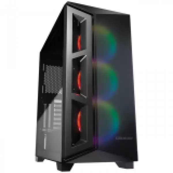 COUGAR Dark Blader X5 RGB, Mid-Tower, Mini ITX/Micro ATX/ATX/CEB/E-ATX, 220x486x468(mm), Type C 3.1x1, USB 3.0x2, Mic x1/Audio x1, RGB Button, 4mm TG Transparent Left Panel, ARGB VK120 Front fans x 3 pre-installed, Onboard Lighting System, RGB Sync