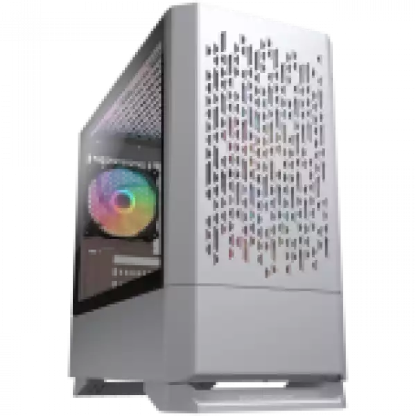 COUGAR MG140 Air RGB - White, Mini Tower, Mini ITX / Micro ATX, USB 3.0 x 2, USB 2.0 x 1, Mic x 1 / Audio x 1, RGB Button, 3x 120mm ARGB fans pre-installed, Built-in LED controller, Patterned Air Vents, 205 x 410 x 420 (mm)