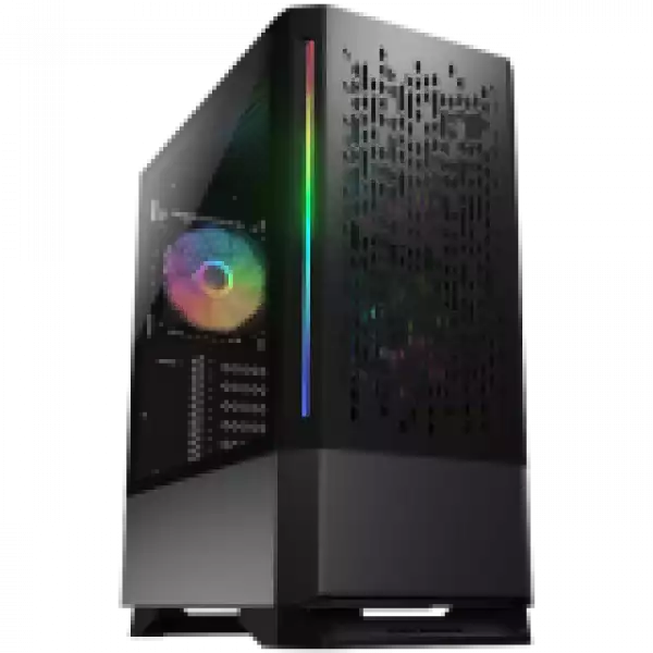 COUGAR MX430 Air RGB (Black), Mid Tower, Mini ITX / Micro ATX / ATX, USB 3.0 x 2, USB 2.0 x 1, Mic x 1 / Audio x 1, Reset Button, RGB Button, 3x ARGB fans pre-installed, Built-in LED controller, Patterned Air Vents Design, 217 x 467 x 371 (mm)