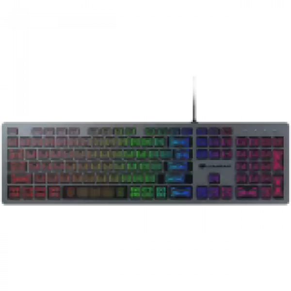 COUGAR VANTAR AX Scissor Gaming Keyboard, Scissor switches, 19-Key Rollover, USB plug, RGB light effects, CNC Unibody Aluminum Frame, 8 backlight effects, 445 X 127 X 15 (mm), 1.6m cable length, 626g, Anti-Ghosting Technology, Translucent Keycaps