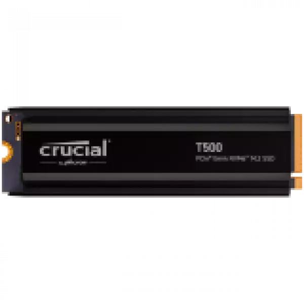 Crucial T500 1TB PCIe Gen4 NVMe M.2 SSD with heatsink