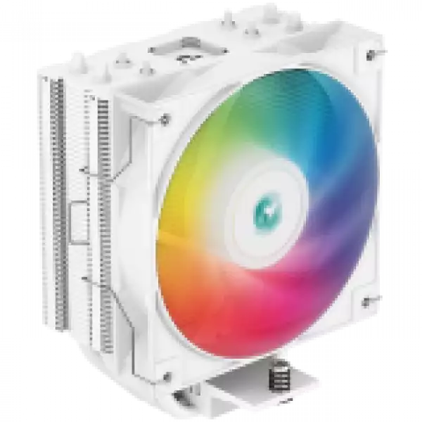 DeepCool AG400 WH ARGB, CPU Air Cooler, 1x120mm ARGB PWM Fan, TDP 220W, 4 Heatpipes, White, LGA1700/1200/115x, AMD AM5/AM4, 125x92x150 mm(LxWxH), 2Y, R-AG400-WHANMC-G-2