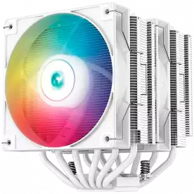 DeepCool AG620 WH ARGB, CPU Air Cooler, 2x120mm ARGB PWM Fan, TDP 260W, 6 Heatpipes, Intel LGA2066/2011-v3/2011/1700/1200/115x, AMD AM5/AM4,129×136×157 mm(L×W×H), Hydro Bearing, 2Y, R-AG620-WHANMN-G-2