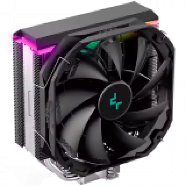 DeepCool AS500, CPU Air Cooler, 1x140mm PWM Fan, Addressable RGB LED, Intel LGA2066/2011-v3/2011/1700/1200/1151/1150/1155, AMD AM5/AM4, 142×98×164 mm(L×W×H) R-AS500-BKNLMN-G