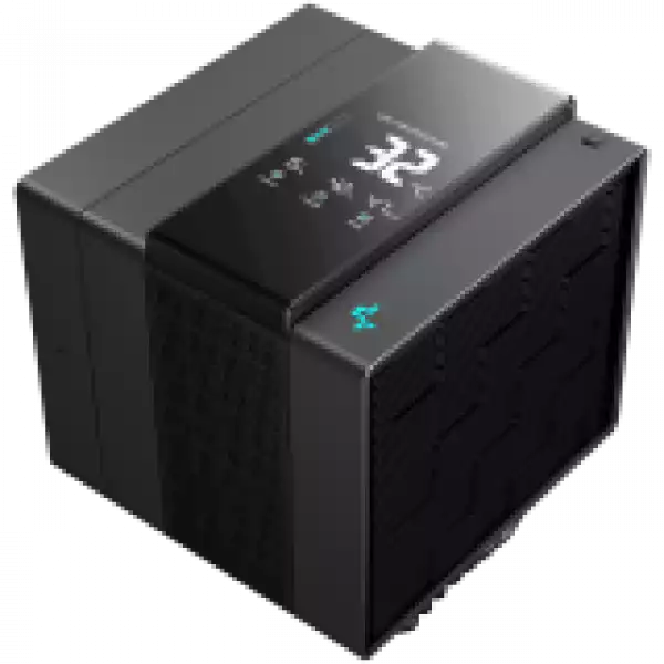 DeepCool ASSASSIN IV VC VISION, CPU Air Cooler, 1x120mm + 1x140mm FDB Fans, Fan Speed Switch, Digital Display, Vapor Chamber, TDP 300W, 7 Heatpipes, LGA20xx/1851/1700/1200/115x, AMD AM5/AM4, 147x144x172 mm(LxWxH), 6Y, R-ASN4-BKNVMD-G