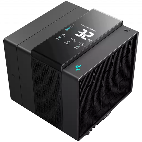 DeepCool ASSASSIN IV VC VISION, CPU Air Cooler, 1x120mm + 1x140mm FDB Fans, Fan Speed Switch, Digital Display, Vapor Chamber, TDP 300W, 7 Heatpipes, LGA20xx/1851/1700/1200/115x, AMD AM5/AM4, 147x144x172 mm(LxWxH), 6Y, R-ASN4-BKNVMD-G
