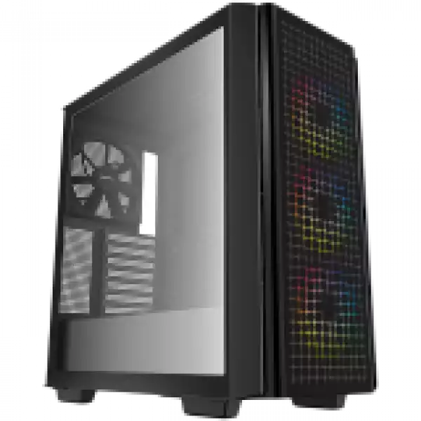 DeepCool CG540, Mid Tower, Mini-ITX/Micro-ATX/ATX/E-ATX, 2xUSB3.0, 1xAudio, 3x120mm Pre-Installed ARGB Fans + 1x140mm Black Fan, Tempered Glass, Mesh Panel, Black, R-CG540-BKAGE4-G-1