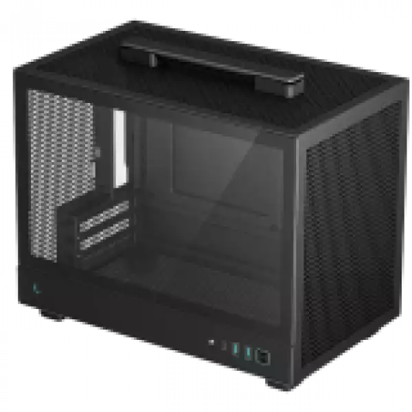 DeepCool CH160, Mini Tower, Mini-ITX, 2xUSB3.0, 1xType-C Gen 2, 1xAudio, Mesh Panel, Black, R-CH160-BKNGI0-G-1