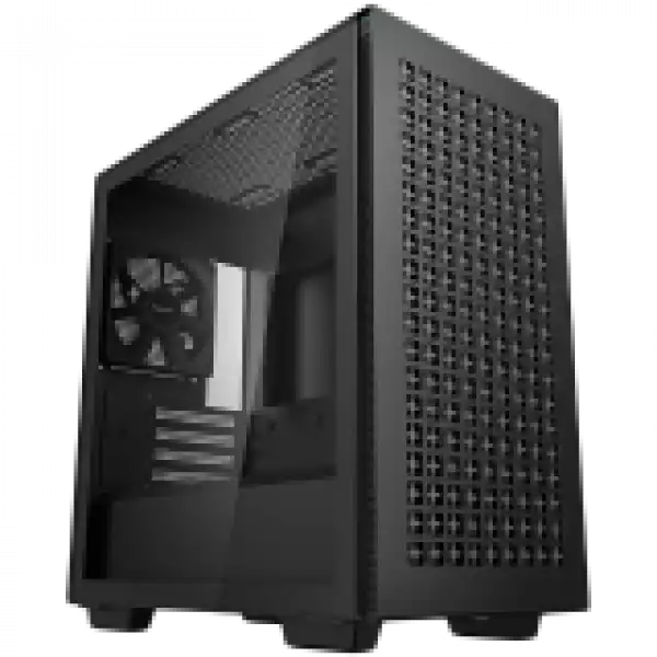 DeepCool CH370, Mid Tower, Mini-ITX/Micro-ATX, 2xUSB3.0, 1xAudio, 1x120mm Pre-Installed Black Fan, Tempered Glass, Mesh Panel, Black, R-CH370-BKNAM1-G-1