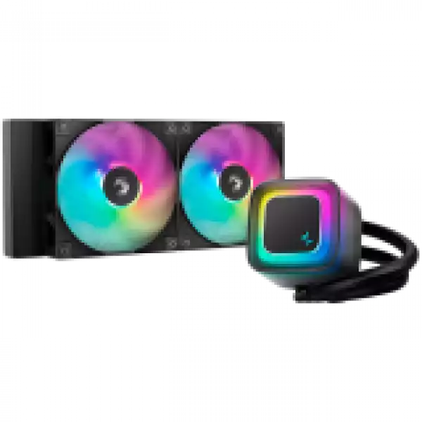 DeepCool LE240 V2, 240mm CPU Liquid Cooler, 2x120mm PWM ARGB Fans, ARGB block, Black, LGA1851/1700/1200/1151/1150/1155, AMD AM5/AM4, R-LE240-BKAMMC-G-2
