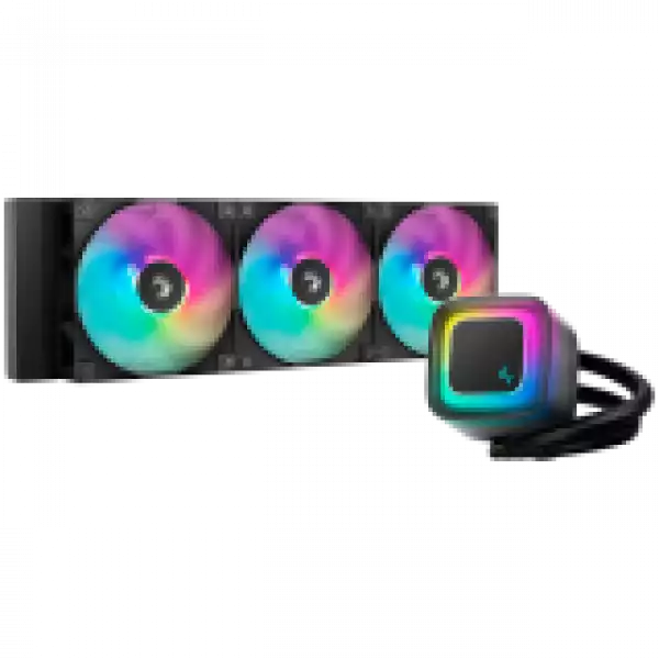 DeepCool LE360 V2, 360mm CPU Liquid Cooler, 3x120mm PWM ARGB Fans, ARGB block, Black, LGA1851/1700/1200/1151/1150/1155, AMD AM5/AM4, R-LE360-BKAMMC-G-2