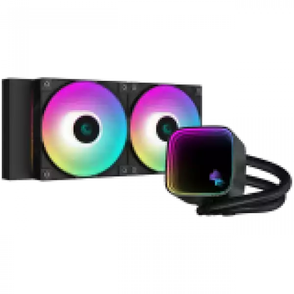 DeepCool LS520 SE, 240mm CPU Liquid Cooler, 2x120mm FC120 ARGB PWM Fans, ARGB Infinity Mirror,  LGA 1700/1200/1151/1150/1155, AMD AM5/AM4, 5Y, R-LS520-BKAMMM-G-1