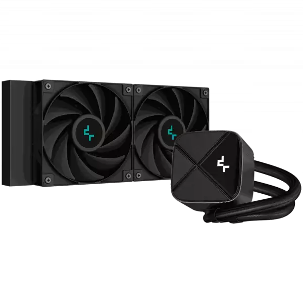 DeepCool LS520S Zero Dark, 240mm CPU Liquid Cooler, 2x120mm PWM Fans, Anti-Leak Technology, Black, LGA 1851/1700/1200/1151/1150/1155, AMD AM5/AM4, 5Y, R-LS520-BKNNMM-G-1 DeepCool LS520S Zero Dark, 240mm CPU Liquid Cooler, 2x120mm PWM Fans, Anti-Leak Technology, Black, LGA 1851/1700/1200/1151/1150/1155, AMD AM5/AM4, 5Y, R-LS520-BKNNMM-G-1