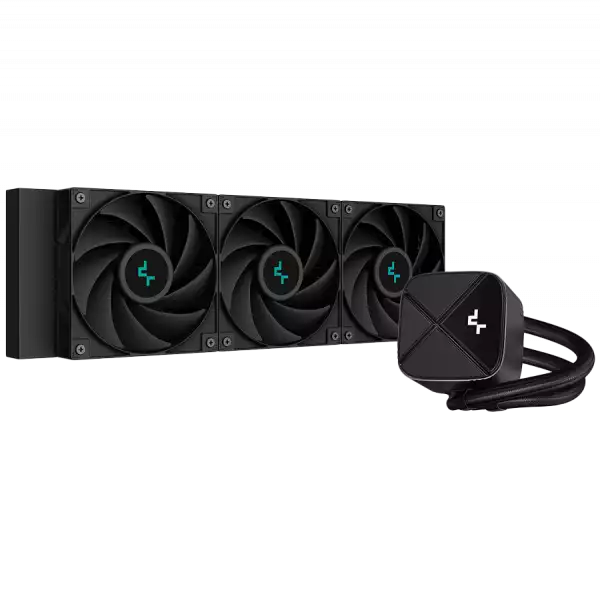 DeepCool LS720S Zero Dark, 360mm CPU Liquid Cooler, 3x120mm PWM Fans, Anti-Leak Technology, Black, LGA 1700/1200/1151/1150/1155, AMD AM5/AM4, 5Y R-LS720-BKNNMM-G-1 DeepCool LS720S Zero Dark, 360mm CPU Liquid Cooler, 3x120mm PWM Fans, Anti-Leak Technology, Black, LGA 1700/1200/1151/1150/1155, AMD AM5/AM4, 5Y R-LS720-BKNNMM-G-1