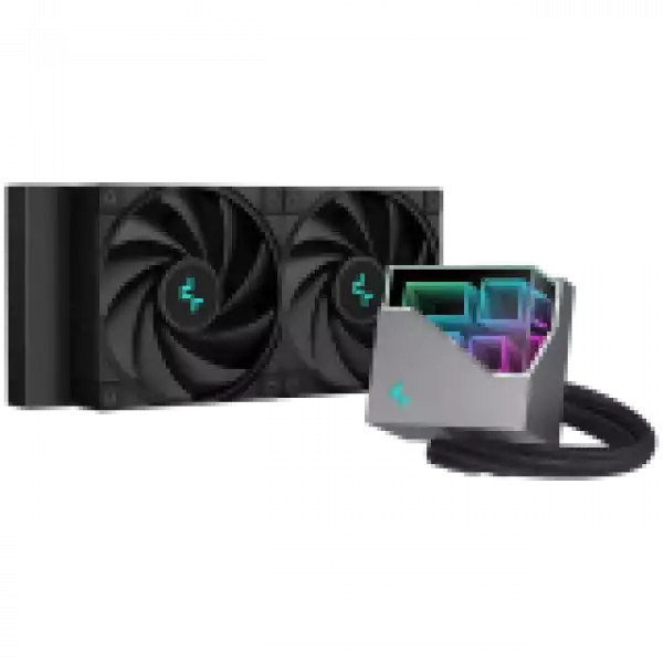 DeepCool LT520, 240mm CPU Liquid Cooler, 2x120mm FK120 PWM FDB Fans, 4th Gen Water Pump, ARGB Multidimensional Infinity Mirror Top Cap, Black, Int.LGA2066/2011v3/2011/1700/1200/1151/1150/1155, AMDsTRX4/sTR4/AM5/AM4