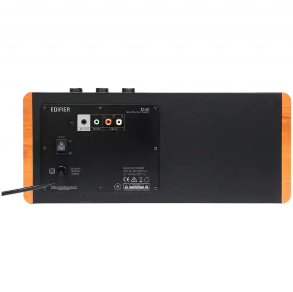 Edifier D12 2.0 Bluetooth Speaker, BT V5.0, RCA, AUX, 2x 4-inch Midrange Drivers, 2x 19mm Tweeters, Remote Control and Top-Mounted Controls, Brown