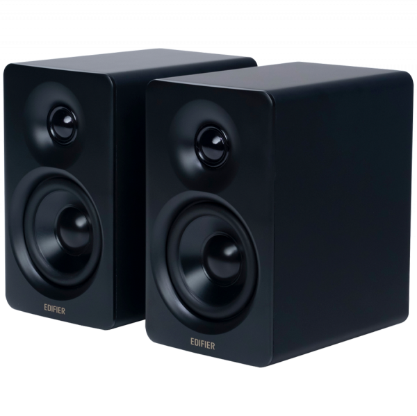 Edifier M60 Bookshelf Speakers, Bluetooth V5.3 (Hi-Res & Hi-Res Wireless), USB-C and 3.5 mm AUX inputs, 1-inch silk-dome tweeters  3-inch long-throw aluminum diaphragm mid-low drivers, 66 W (RMS), touch panel controls, Black
