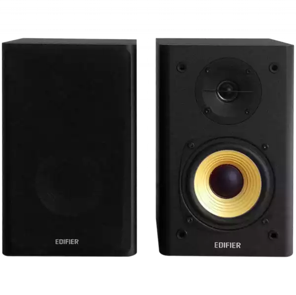 Edifier R1000T4 2.0 Bookshelf Speakers, BT V5.0, RCA, 0.5-inch Tweeters, 4-inch Drivers, 24W (RMS), Control Buttons, Black