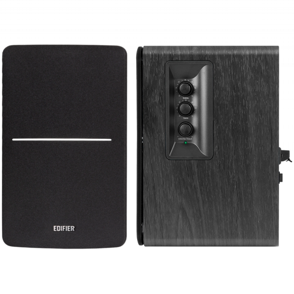 Edifier R1280DBs 2.0 Bookshelf Speakers, BT V5.1, Optical, Coaxial, RCA, 0.5-inch Tweeters, 4-inch Drivers, Sub-Out, 42W (RMS), Control Knobs and Remote Control, Black
