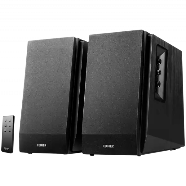Edifier R1700BT 2.0 Bookshelf Speakers, BT V5.1, RCA, 0.75-inch Tweeters, 4-inch Drivers, 66W (RMS), Control Knobs and Remote Control, Black