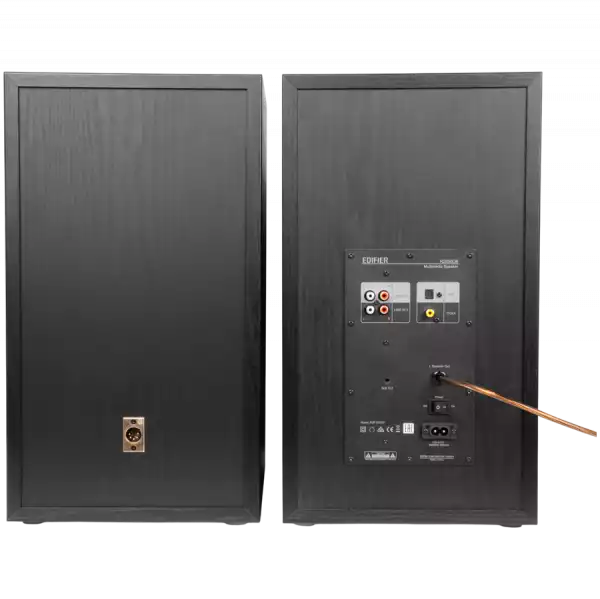 Edifier R2850DB 2.0 Bookshelf Speakers, BT V5.1, Optical, Coaxial, RCA, 0.75-inch Tweeters, 4.5-inch Drivers, 8-inch Woofers, Sub-Out, 150W (RMS), Control Knobs and Remote Control, Black