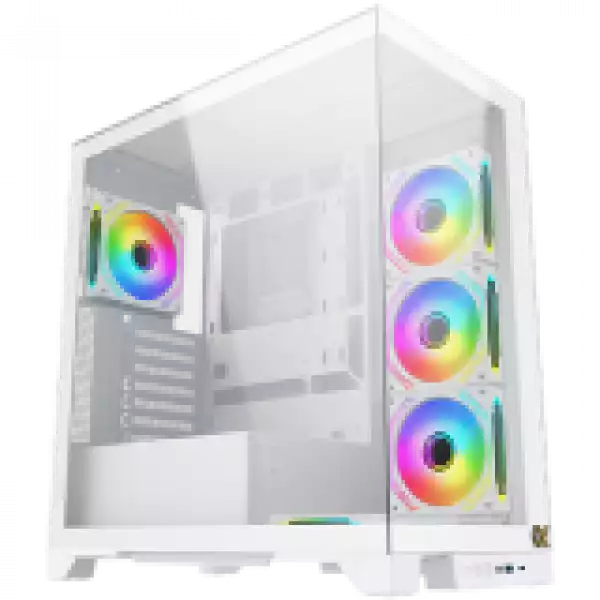 Xigmatek Endorphin Ultra Arctic EN41334 White, E-ATX/ATX/M-ATX/MINI ITX, USB-C X 1, HD AUDIO, Front & Left Seamless TG, 5PCS M20A Arctic & Galaxy II Fan Control Kit
