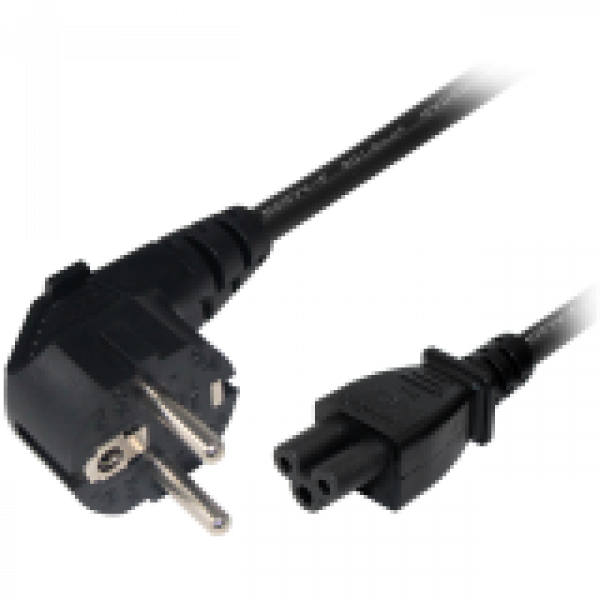 EU Power Cord, black (60 cm, 2 ft), for PoE Injector 24V (502-00025) and PoE Injector 50V (100-00080)