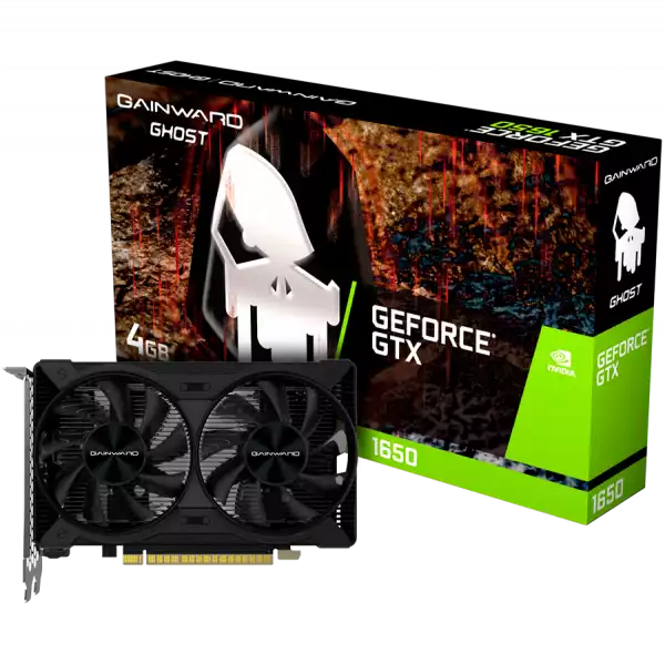 GAINWARD GeForce GTX1650 Ghost 4GB GDDR5 128bit, 1590MHz , 2x DP, 1x HDMI, 2 fans, 6 pin, recommended PSU 300W, NE6165001BG1-1175D